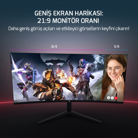 34 GAMEPOWER WQ34 CURVED 1MS 180Hz MONITOR